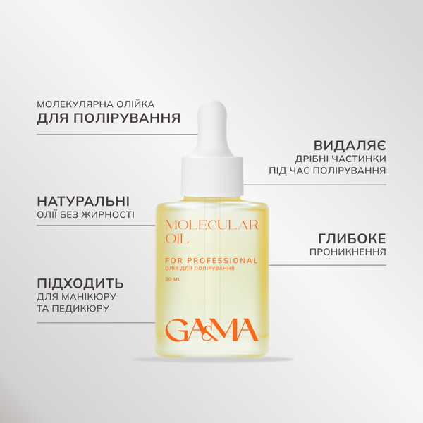 Молекулярна олiйка для поліровки шкіри /Molecular oil (кутикули та стоп), 30 мл GMO фото