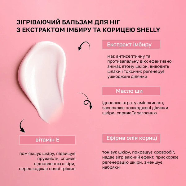 Зігріваючий бальзам для ніг з екстрактом імбиру та корицею Shelly 45 мл 4823109406759 фото