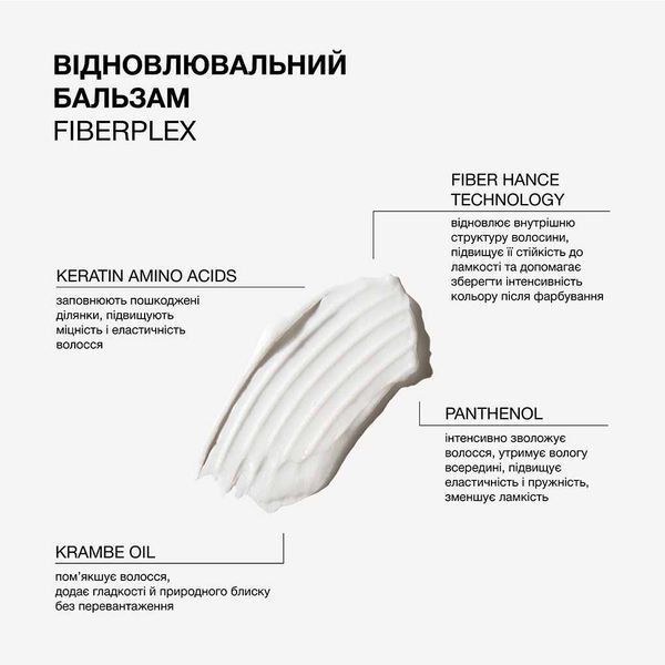 Відновлювальний бальзам для пошкодженого та фарбованого волосся Fiberplex Triology, 200 мл TBB02 фото