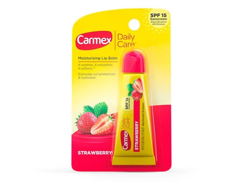 Бальзам для губ Полуниця Carmex Strawberry Tube SPF 15, 10г 1700813456 фото