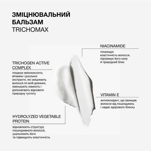 Зміцнювальний бальзам для волосся схильного до ламкості та випадіння Trichomax Triology., 200 мл TBB03 фото
