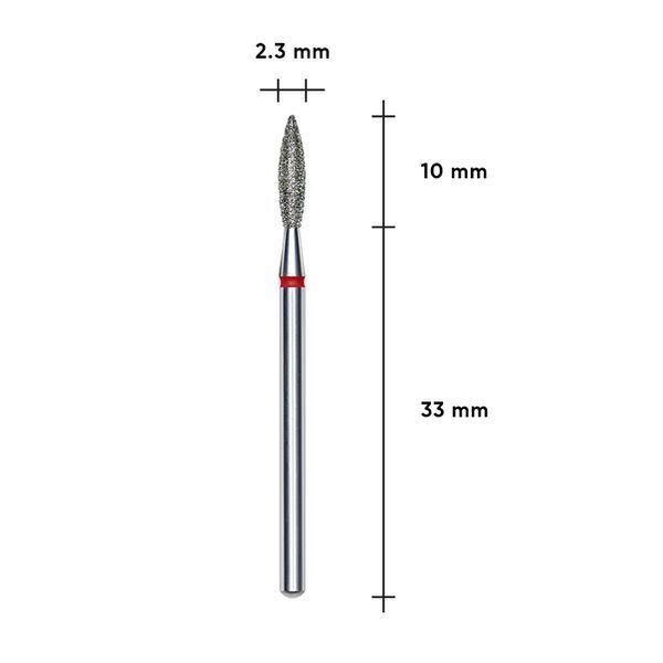 Фреза алмазна Полум'я STALEKS PRO EXPERT 2,3 х 10 мм червоний FA10R023/10 фото