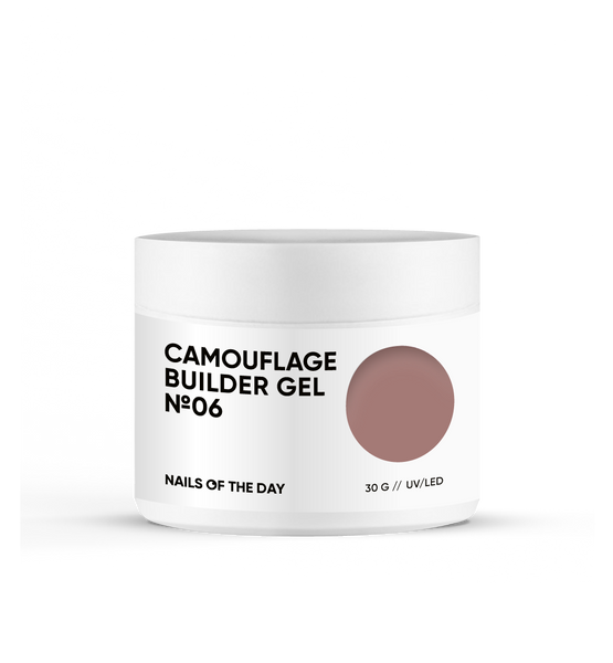 NAILSOFTHEDAY Camouflage builder gel 06 — коричневий камуфлюючий будівельний гель для нігтів, 30 г 4820020970000 фото