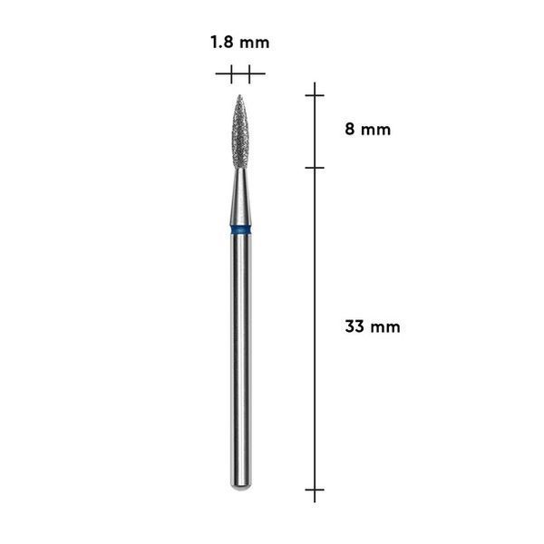Фреза алмазна Полум'я гостре STALEKS PRO EXPERT 1,8 х 8 мм синій FA11B018/8 фото
