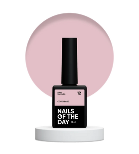 Nailsoftheday Cover base NEW Formula 12 — приглушене бежево-рожеве камуфлююче базове покриття для нігтів, 10 ml 4826420941008 фото