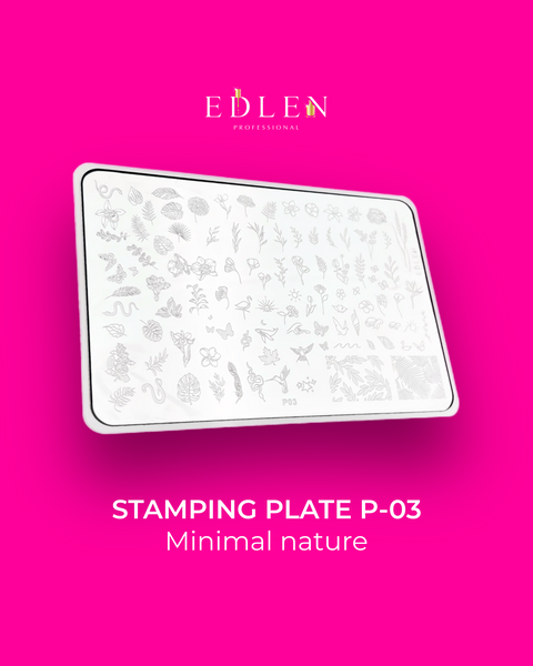 Пластина для стемпінгу Edlen №P-03 Minimal nature EP03 фото