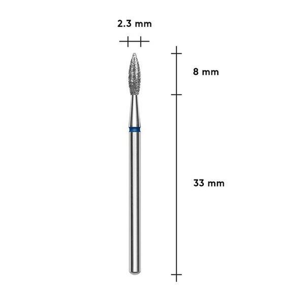 Фреза алмазна Полум'я гостре STALEKS PRO EXPERT 2,3 х 8 мм синій FA11B023/8 фото