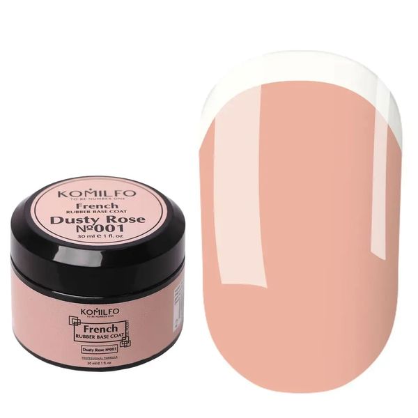 База Komilfo French Rubber Base 001 Dusty Rose, 30 мл (без кисточки) 1685647832 фото