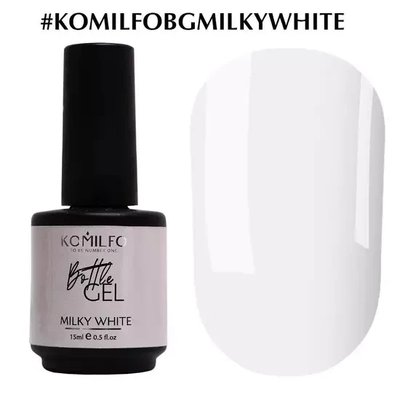 Komilfo Bottle Gel Milky White з пензликом, 15 мл 1677574221 фото