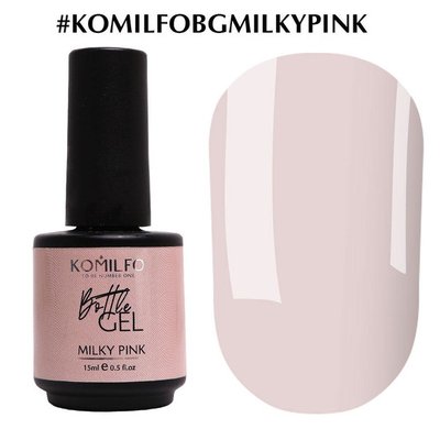 Komilfo Bottle Gel Milky Pink з пензликом, 15 мл 1677578563 фото