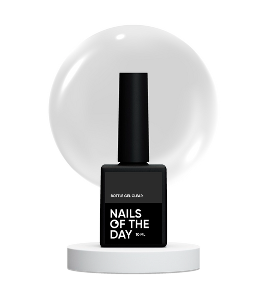 NAILSOFTHEDAY Bottle gel clear – прозорий надміцний гель, 10 мл 4825547640511 фото