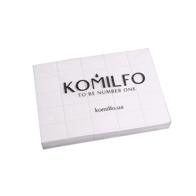 Набір шліфувальників 32*25*12 мм білий 120/120 для нігтів Komilfo (50 шт. в пачці) 1684604086 фото