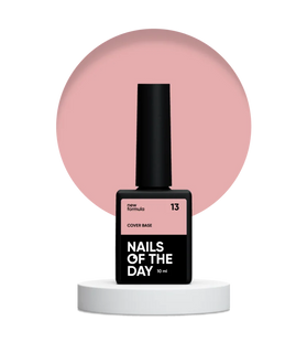 Nailsoftheday Cover base NEW Formula 13 — рожево-нюдове камуфлююче базове покриття для нігтів, 10 ml 4826420942005 фото