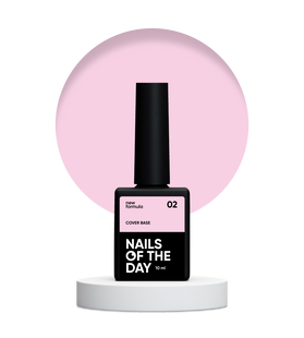 Nailsoftheday Cover base NEW Formula 02 — рожево-нюдове камуфлююче базове покриття для нігтів, 10 мл 4820388120000 фото