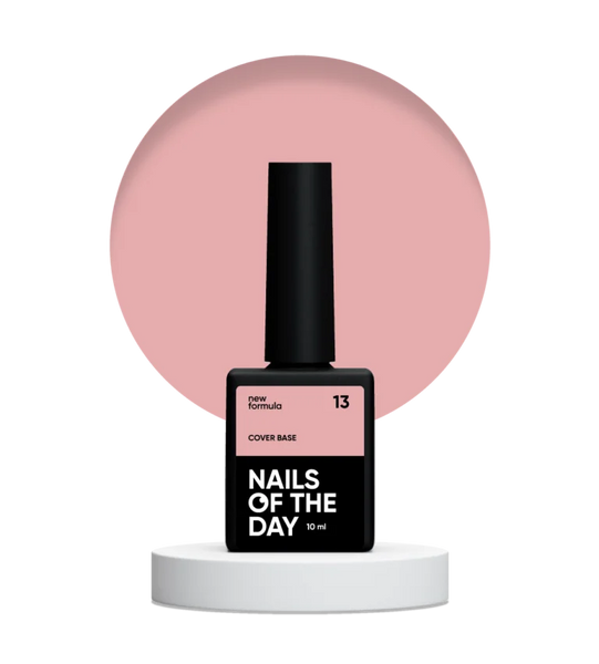 Nailsoftheday Cover base NEW Formula 13 — рожево-нюдове камуфлююче базове покриття для нігтів, 10 ml 4826420942005 фото