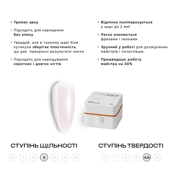 Гель Gemely Fast Builder gel 009, 15 мл GF09 фото