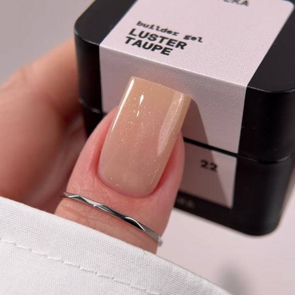 Гель BIBLIOTEKA Моделюючий гель Builder Gel № 22 LUSTER Taupe - Холодний беж із шиммером, 30 мл 4821311003087 фото