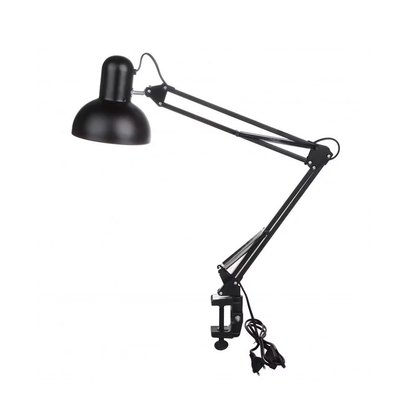 Лампа настільна на струбцині, що кріпиться до столу, чорного кольору 2071362291 фото