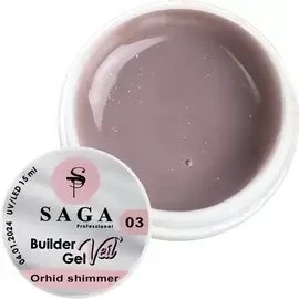 Гель для нарощування SAGA Builder Gel Veil №3 Orchid shimmer 15 мл 1677625099 фото