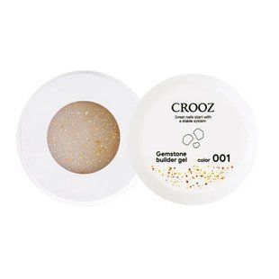 Гель Crooz Gemstone молочно-білий із золотистими блискітками 01, 15 мл CG01 фото