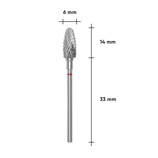 Фреза твердосплавна Кукурудза STALEKS PRO EXPERT 6 х 14 мм червона FT90R060/14						 фото
