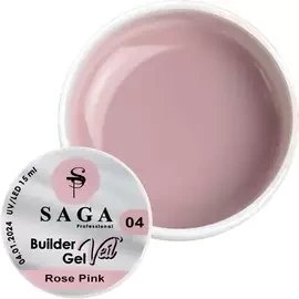 Гель для нарощування SAGA Builder Gel Veil №4 Rose Pink 15 мл 1677625795 фото