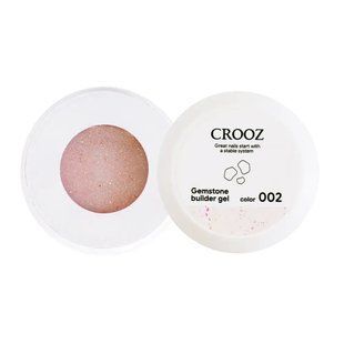Гель Crooz Gemstone з ніжно-рожевими блискітками 02, 15 мл CG02 фото