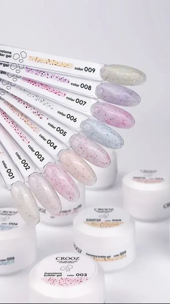 Гель Crooz Gemstone з ніжно-рожевими блискітками 02, 15 мл CG02 фото
