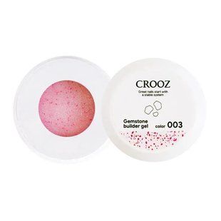 Гель Crooz Gemstone з мерехтінням та рожевою поталью 03, 15 мл CG03 фото