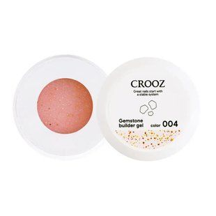 Гель Crooz Gemstone з делікатними шиммером та золотою поталлю 04, 15 мл CG04 фото