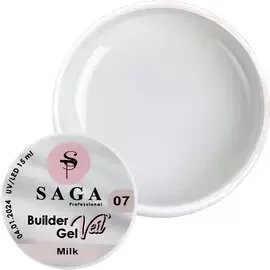 Гель для нарощування SAGA Builder Gel Veil №7 Milk 15 мл 1677628191 фото