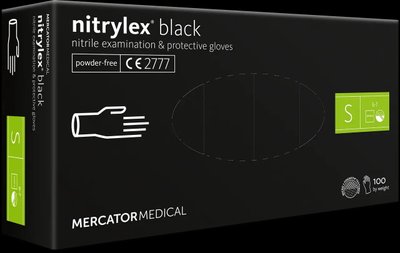 Рукавички нітрилові Nitrylex S, чорні 100 шт 1888034998 фото