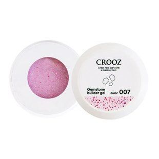 Гель Crooz Gemstone з шиммером та яскраво-рожевою поталлю 07, 15 мл CG07 фото