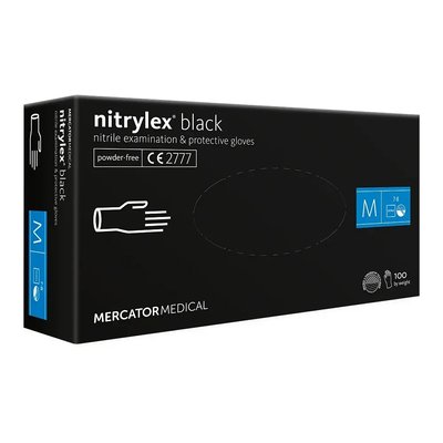Рукавички нітрилові Nitrylex M, чорні 100 шт 1888036745 фото