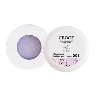 Гель Crooz Gemstone з шиммером та та вкрапленням фіолетової поталі 08, 15 мл CG08 фото