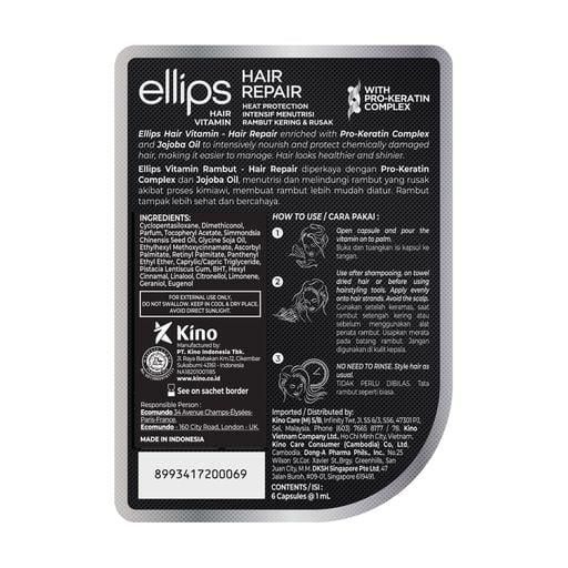 Вітаміни для волосся Ellips Hair Vitamin Repair Відновлення з Pro-кератиновим комплексом, 6*1 мл 1793051868 фото