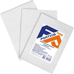Серветка-нагрудник медична Fortius Pro&trade; тришарова 33х41 см (50шт/пач) Колір: білий 50092200010 фото