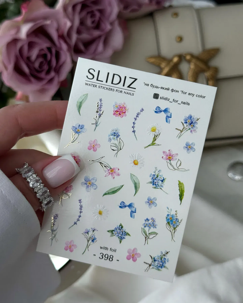 Слайдер-дизайн SLIDIZ водна наклейка для нігтів, №398 SL398 фото