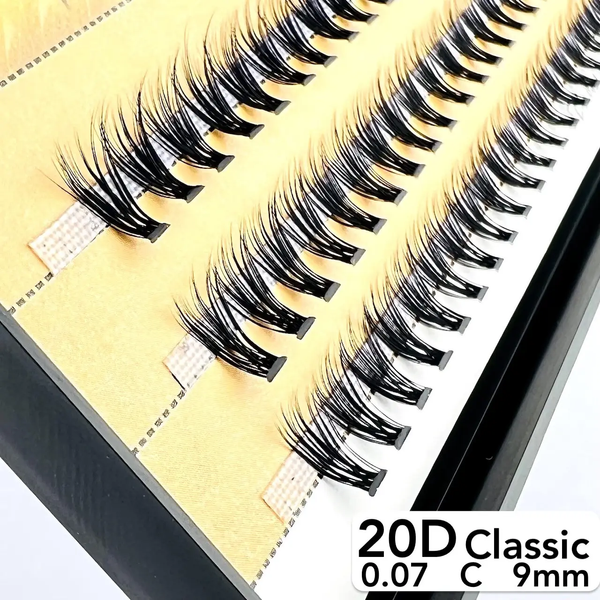 Вії Nesura Eyelash Classic 20D, 0,07, вигин C, 9 мм, 60 пучків NV20D09 фото