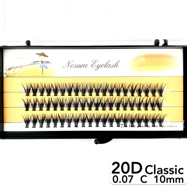 Вії Nesura Eyelash Classic 20D, 0,07, вигин C, 10 мм, 60 пучків NV20D10 фото