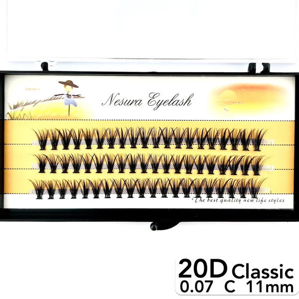 Вії Nesura Eyelash Classic 20D, 0,07, вигин C, 11 мм, 60 пучків NV20D11 фото