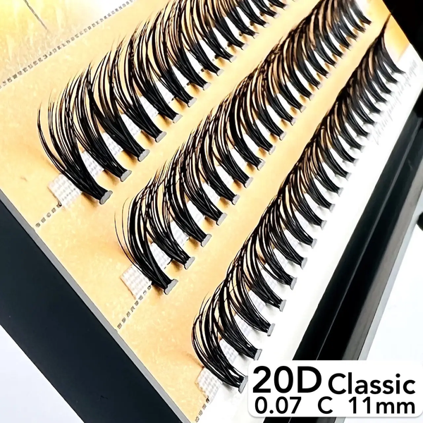 Вії Nesura Eyelash Classic 20D, 0,07, вигин C, 11 мм, 60 пучків NV20D11 фото