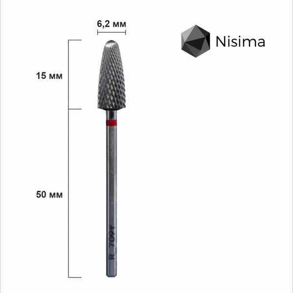Твердосплавна фреза для лівші червоний абразив L_709fK Nisima 2073691047 фото