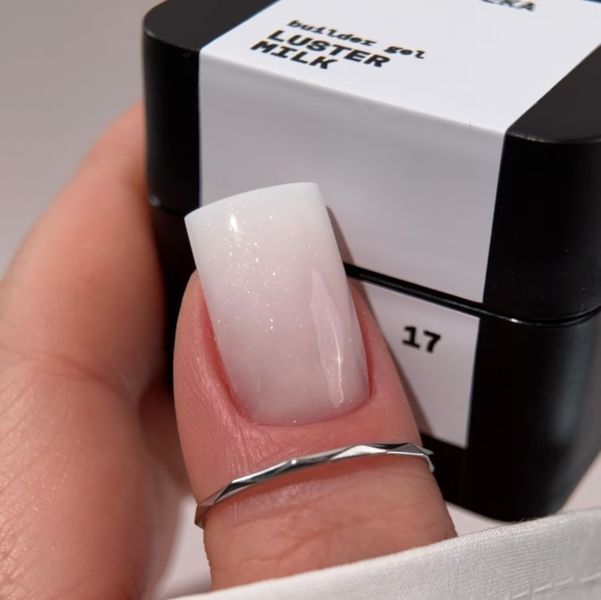 Гель BIBLIOTEKA Моделюючий гель Builder Gel № 17 LUSTER Milk - Молочний із шиммером, 30 мл 4821311003032 фото