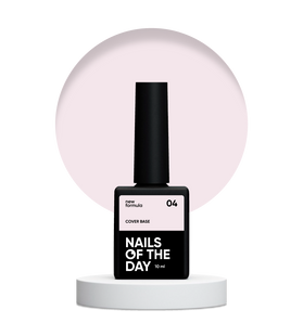 Nailsoftheday Cover base NEW Formula 04 — напівпрозоре пудрово–рожеве базове покриття для нігтів, 10 мл 4821221800004 фото