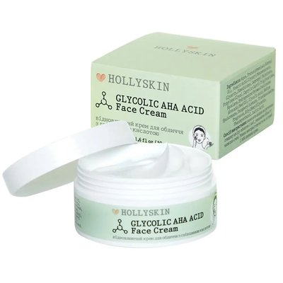 Відновлювальний крем для обличчя з гліколевою кислотою HOLLYSKIN Glycolic AHA Acid Face Cream, 50 мл 1794753921 фото