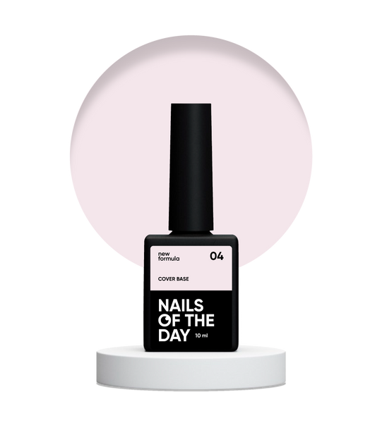 Nailsoftheday Cover base NEW Formula 04 — напівпрозоре пудрово–рожеве базове покриття для нігтів, 10 мл 4821221800004 фото