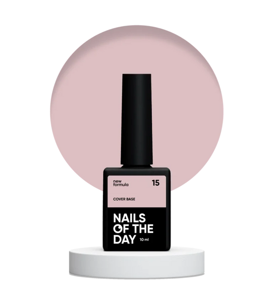 Nailsoftheday Cover base NEW Formula 15 — натуральне нюдове камуфлююче базове покриття для нігтів, 10 ml 4826420954008 фото