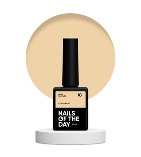 Nailsoftheday Cover base NEW Formula 10 — персикове камуфлююче базове покриття для нігтів, 10 ml 4826420847003 фото