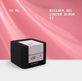 Гель BIBLIOTEKA Моделюючий гель Builder Gel № 19 LUSTER Bloom - Рожевий із шиммером, 30 мл 4821311003056 фото